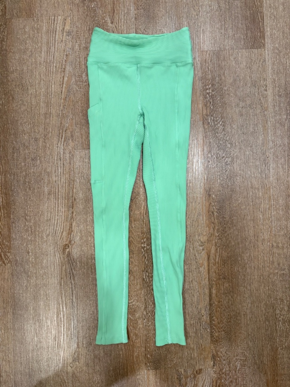 Year Of Ours Mint Green Ribbed Lace-Up Activewear Set - Size XS - Picture 3 of 9